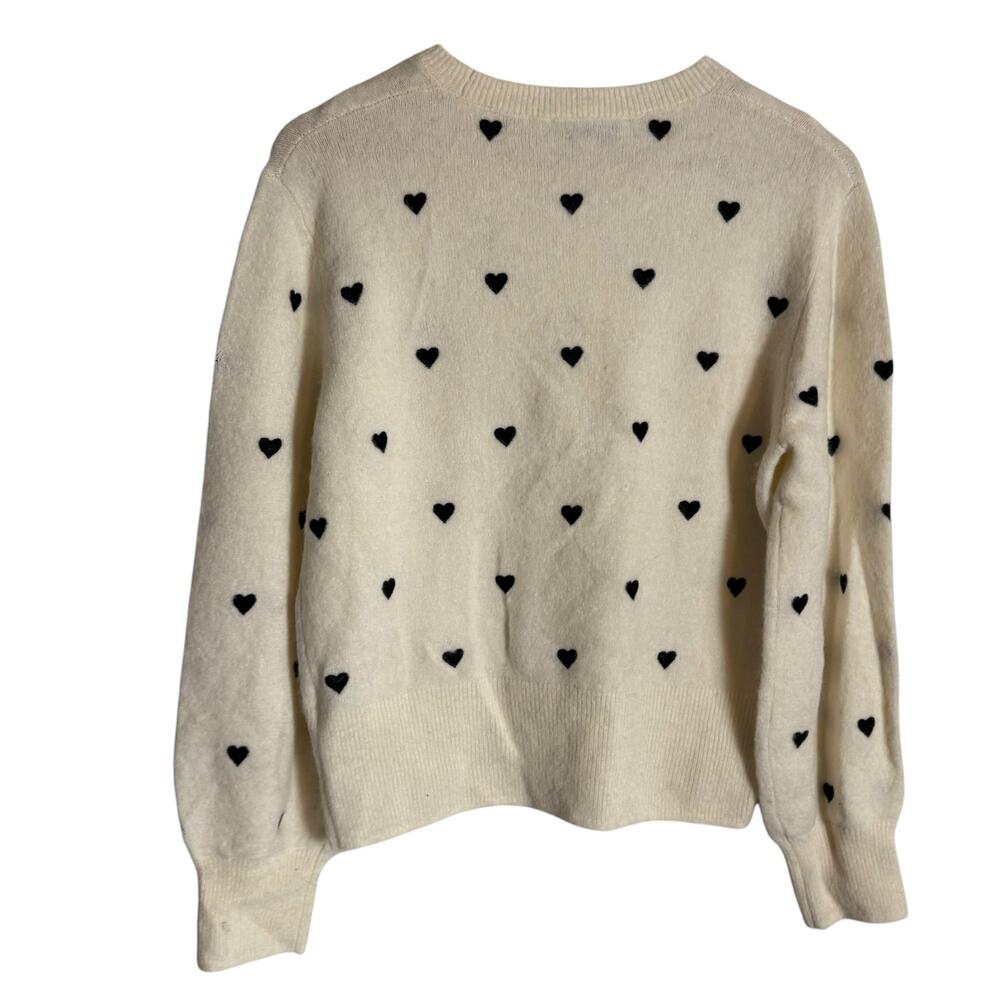 & Other Stories White Heart Embroidered Wool Alpaca Blend Crewneck Sweater S - Picture 6 of 7